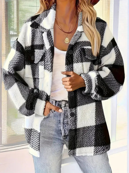Olga | Women's plaid winter jacket - Classic warmth with a modern look