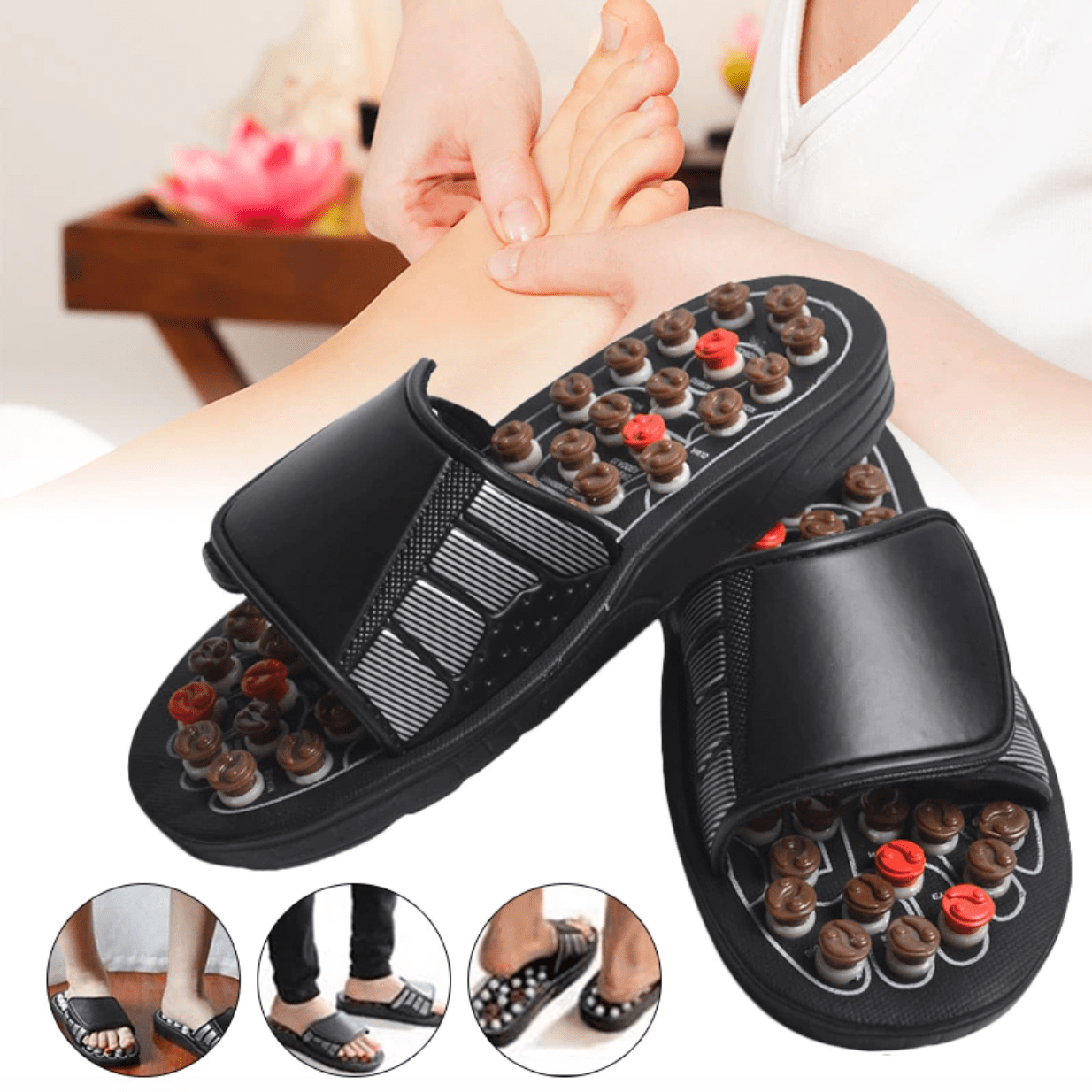 HexoSandals | Sandali Terapia con Agopuntura con 82 Punti di Pressione | Design Ergonomico per Comfort e Benessere Totale 0