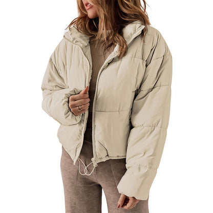 Long Women's Down Jacket with Warm Padding