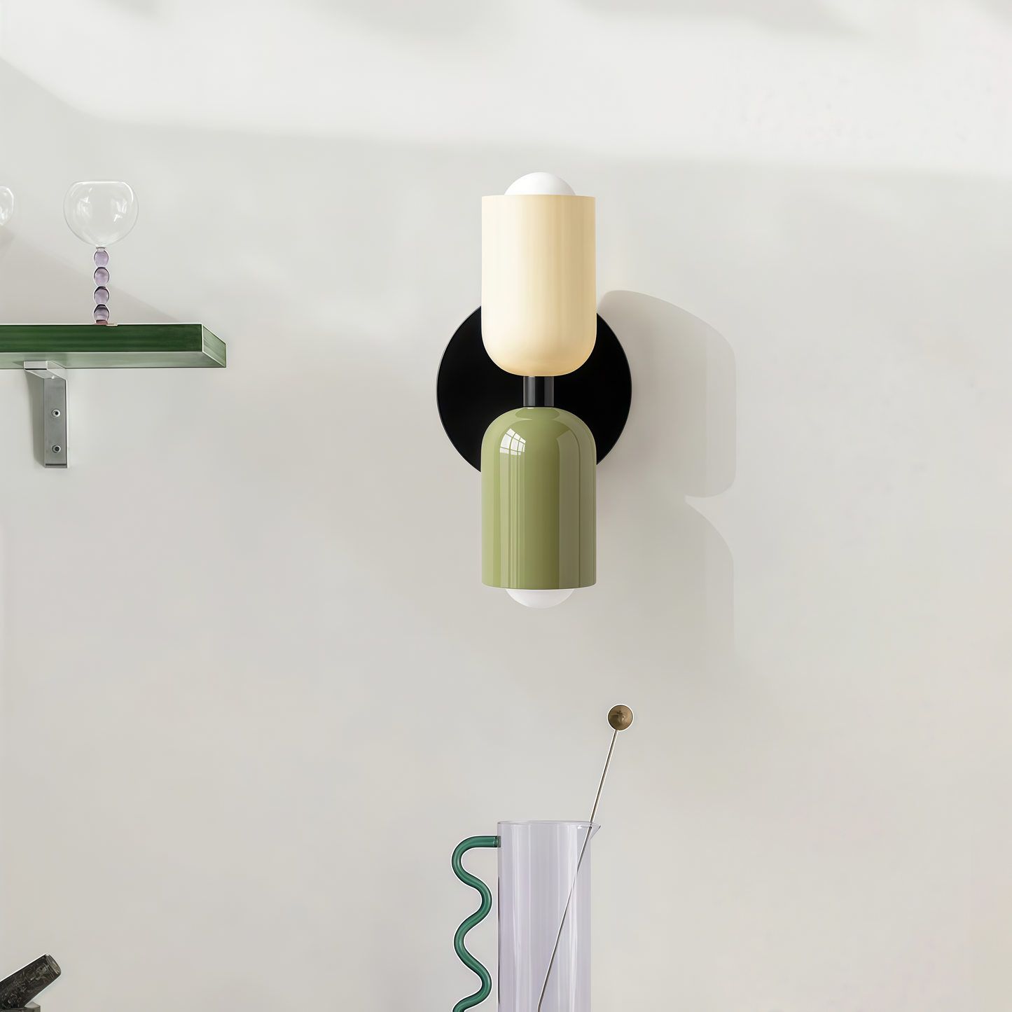 Vintage Double-Headed Glass Wall Light for Elegant Interiors