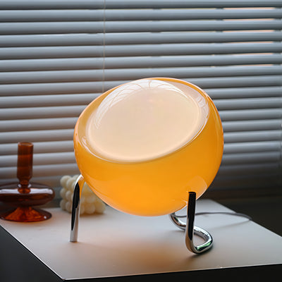 LED glazen tafellamp in nordische retro stijl