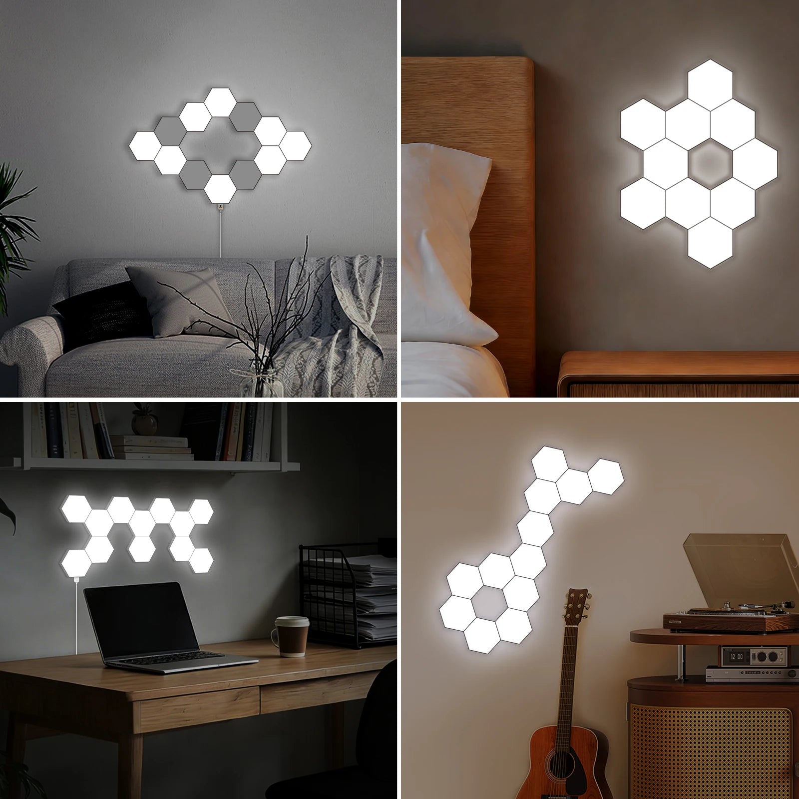 Illuminazione Creativa | Pannelli LED Esagonali Dimmerabili con Design Fai da Te | Decorazioni Modulari per Ambienti Moderni 1
