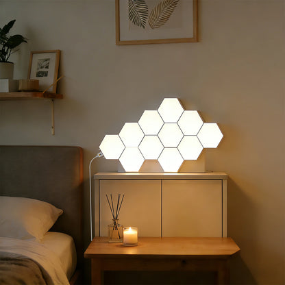 Illuminazione Creativa | Pannelli LED Esagonali Dimmerabili con Design Fai da Te | Decorazioni Modulari per Ambienti Moderni 3