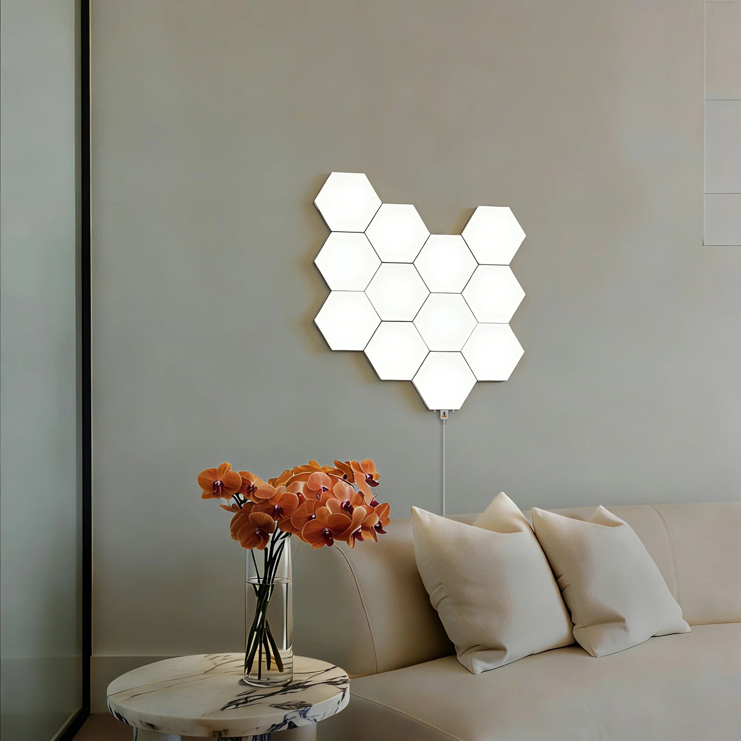 Illuminazione Creativa | Pannelli LED Esagonali Dimmerabili con Design Fai da Te | Decorazioni Modulari per Ambienti Moderni 4