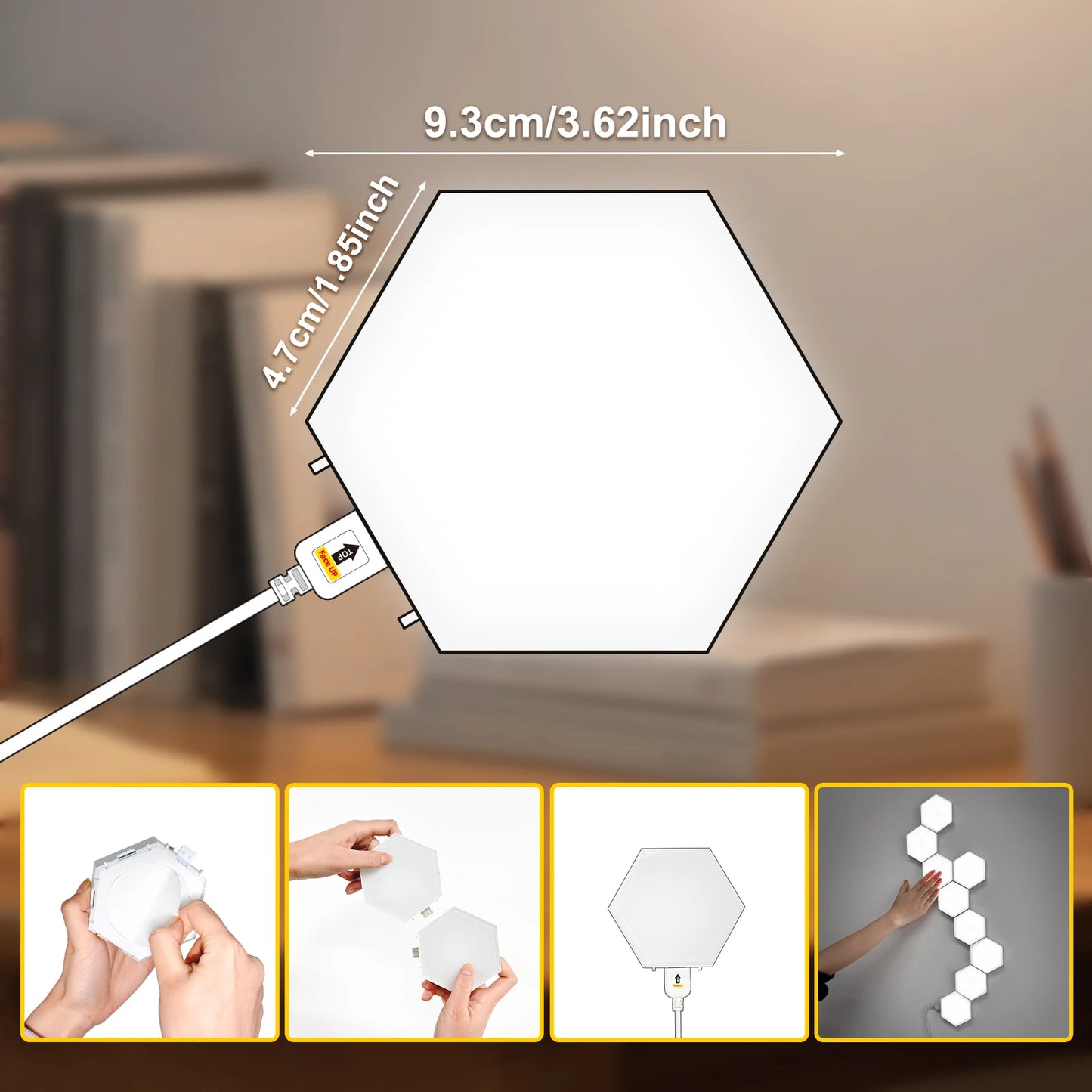 Illuminazione Creativa | Pannelli LED Esagonali Dimmerabili con Design Fai da Te | Decorazioni Modulari per Ambienti Moderni 5