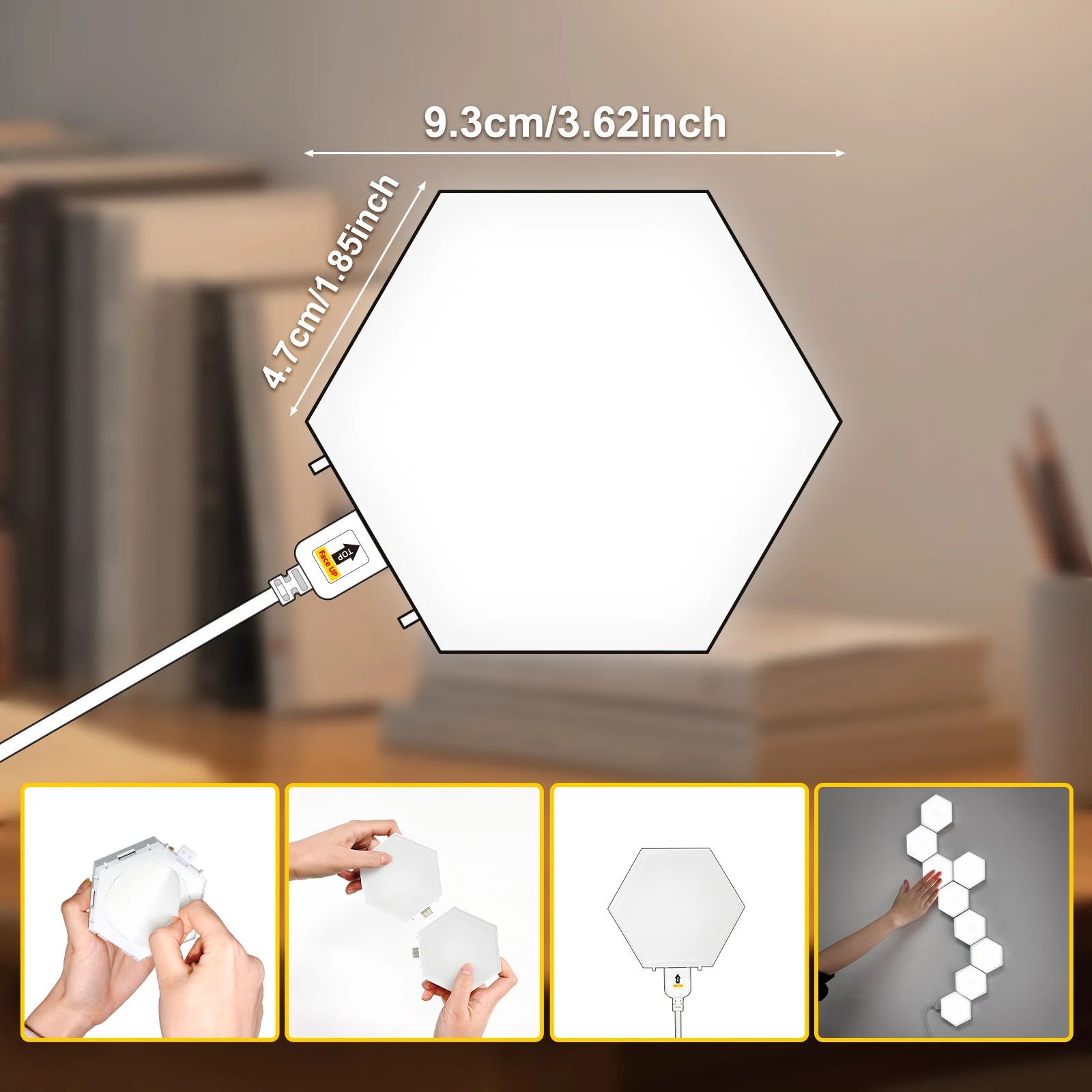 Illuminazione Creativa | Pannelli LED Esagonali Dimmerabili con Design Fai da Te | Decorazioni Modulari per Ambienti Moderni 5