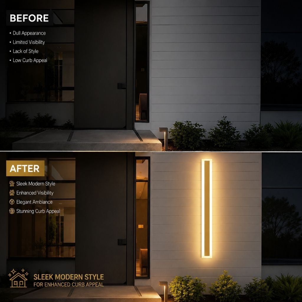 Illuminazione Esterno | Lampada da Parete LED Impermeabile Dorata con Telecomando | Design Moderno per Giardini e Facciate 3