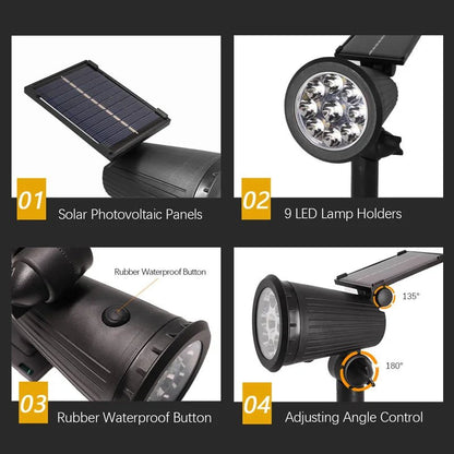 Garden Lighting | Spotlight with Waterproof Solar Panel | Smart Control for Magical Atmospheres