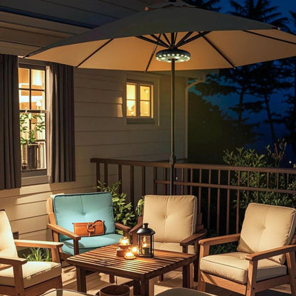 Garden Lighting | Wireless Umbrella Lamp with Hook | Perfect Outdoor Atmosphere