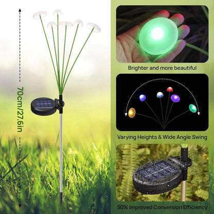 Garden Lighting | Waterproof LED Mushroom Solar Lights with Dual Mode | Magical Atmosphere for Outdoors