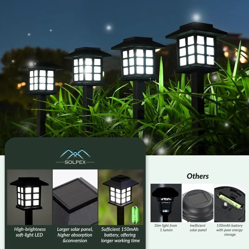 Garden Lighting | Waterproof Outdoor Solar Lights with Modern Design | Elegant Decoration for Outdoor Spaces