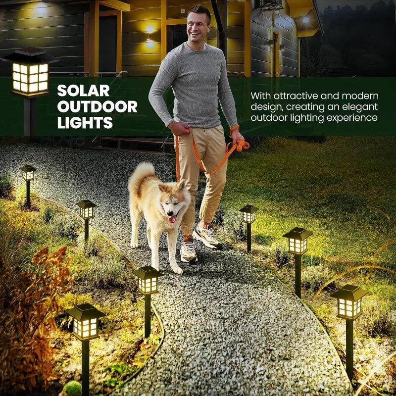 Garden Lighting | Waterproof Outdoor Solar Lights with Modern Design | Elegant Decoration for Outdoor Spaces