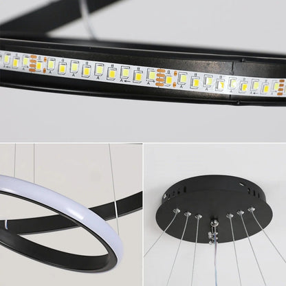 Illuminazione Moderna | Lampada a Sospensione LED Dimmerabile con Anelli Multipli Ð Design Elegante per Ambienti Raffinati 4
