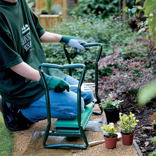 Inginocchiatoio Ergonomico Verde con Imbottitura Rialzata | Design Pieghevole per Comfort e Supporto nel Giardinaggio