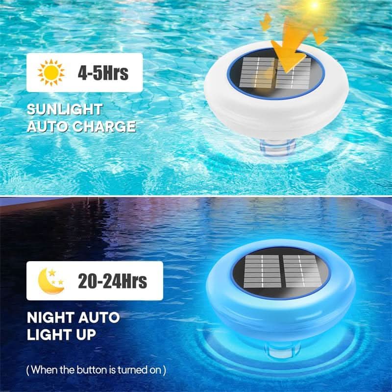 Solar Pool Ionizer with RGB LED Light and Waterproof Design | Natural Purification for Crystal Clear Water
