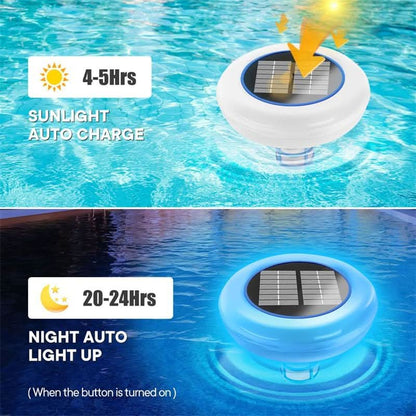 Solar Pool Ionizer with RGB LED Light and Waterproof Design | Natural Purification for Crystal Clear Water