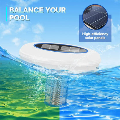 Solar Pool Ionizer with RGB LED Light and Waterproof Design | Natural Purification for Crystal Clear Water