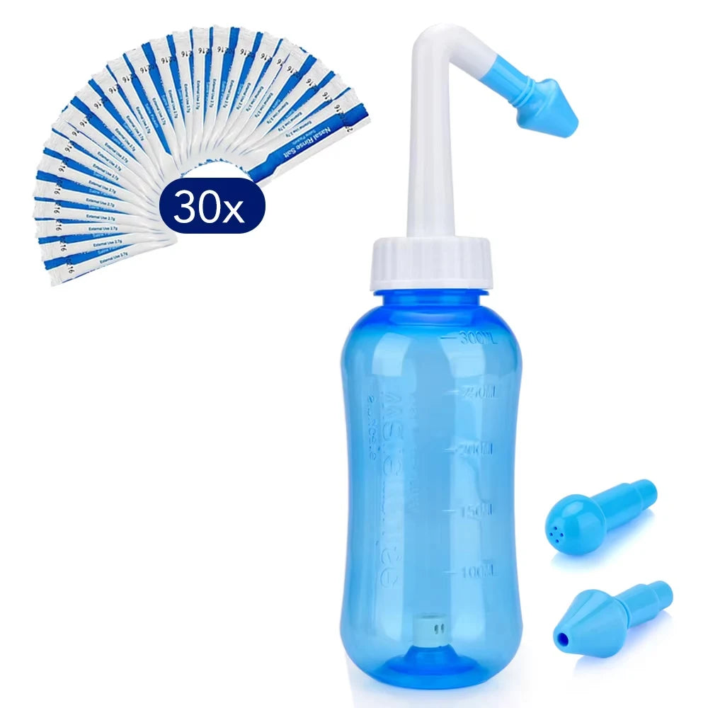Irrigatore Nasale | Bottiglia per Lavaggio Naso Ergonomica da 300ml | Trattamento Sicuro per Sinusite e Rinite Allergica 8
