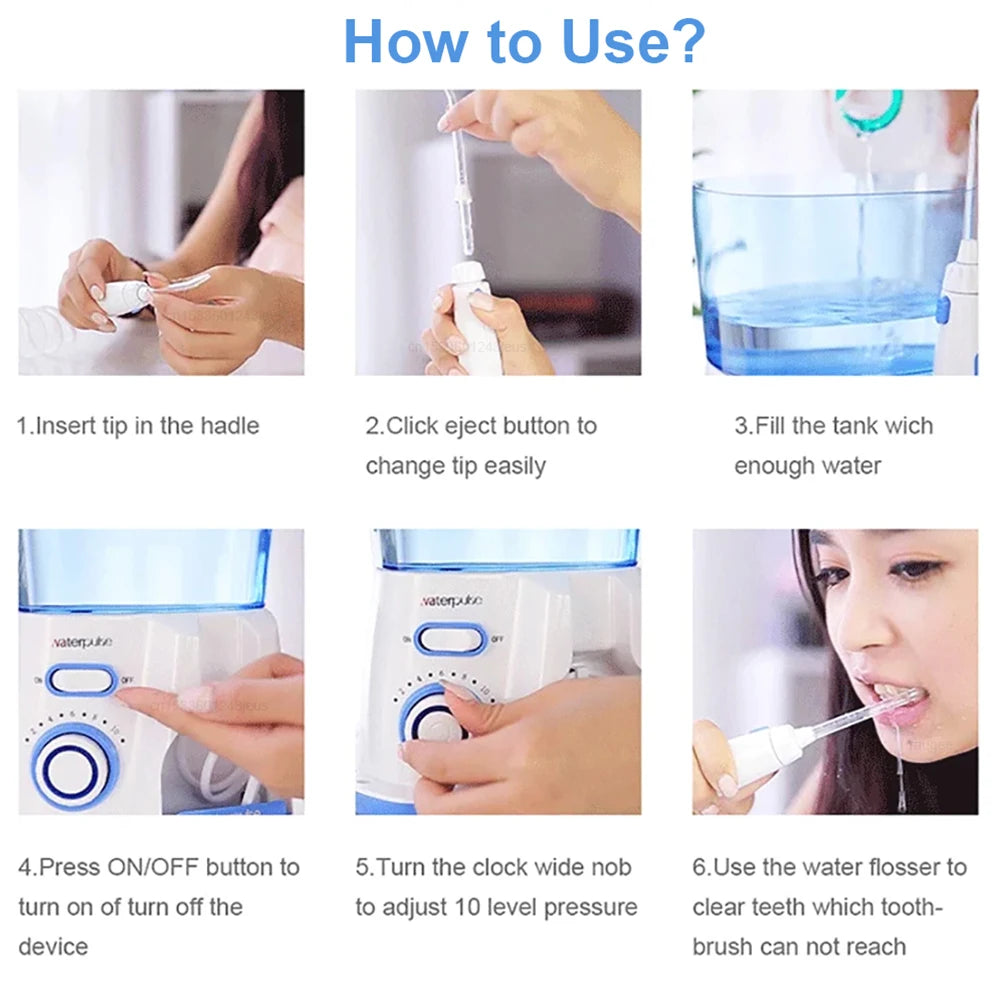 Irrigatore Orale Elettrico con 10 Impostazioni e Design Portatile per Igiene Orale Efficace 7