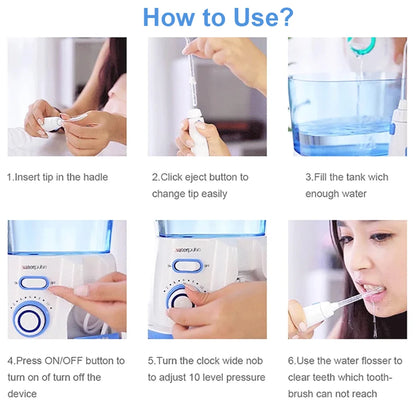 Irrigatore Orale Elettrico con 10 Impostazioni e Design Portatile per Igiene Orale Efficace 7