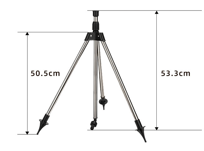 360° Adjustable Garden Sprinkler with Stainless Steel Tripod | Efficient Irrigation System for Lawns and Flowerbeds