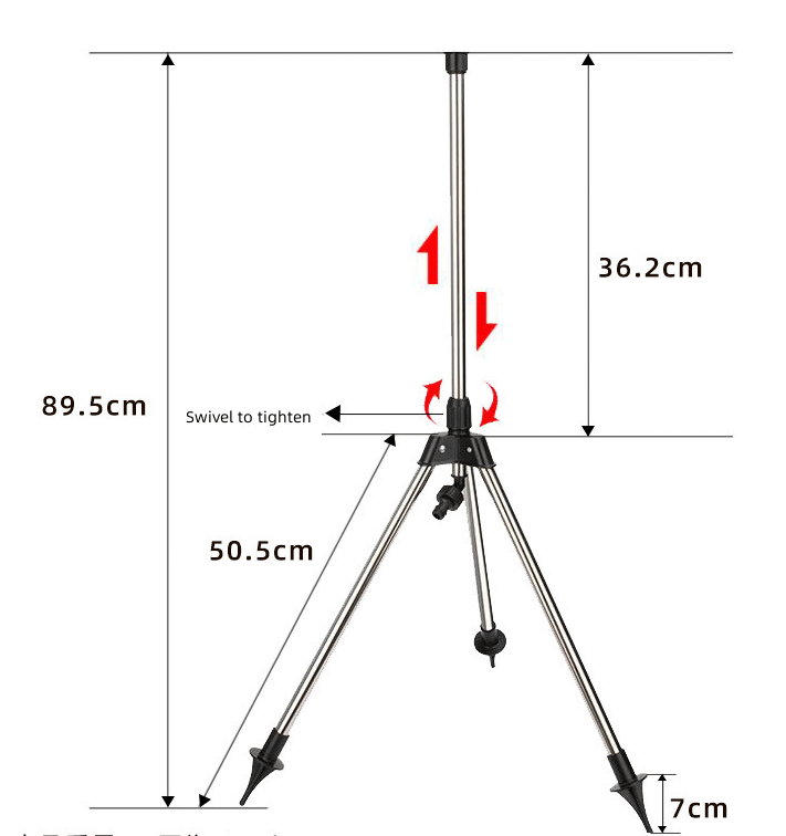 360° Adjustable Garden Sprinkler with Stainless Steel Tripod | Efficient Irrigation System for Lawns and Flowerbeds
