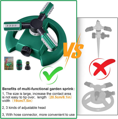 Garden Sprinkler | Automatic Sprinkler with 36 Adjustable Nozzles | Coverage Up to 49 Feet for Lawns and Gardens