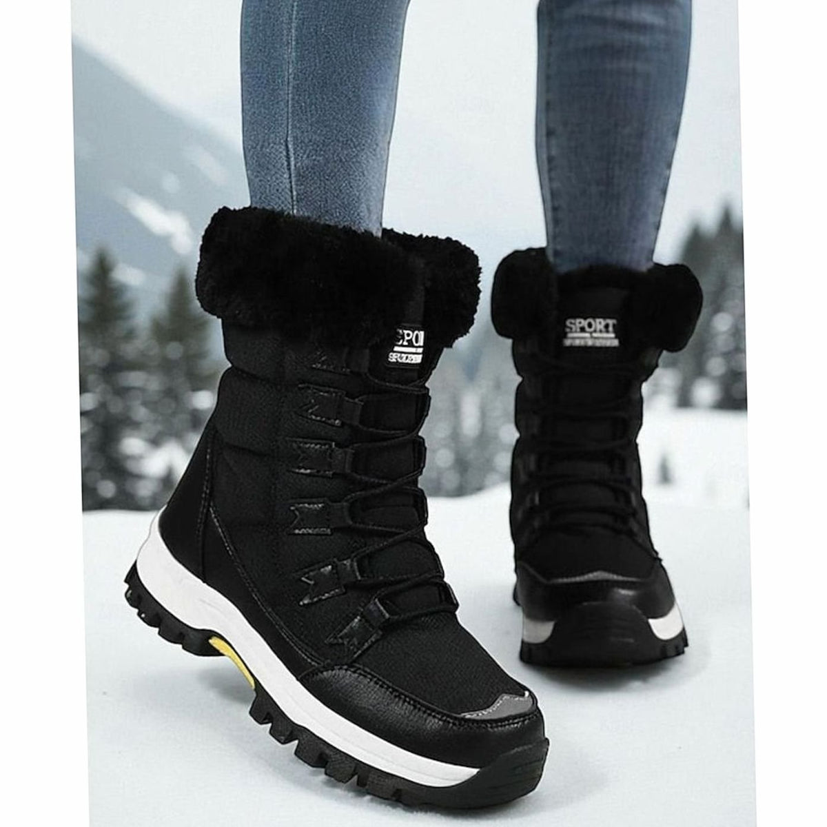 Cora | Lined Lace-Up Women's Mid-Calf Winter Boots - Cozy Warmth