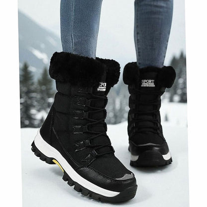 Cora | Lined Lace-Up Women's Mid-Calf Winter Boots - Cozy Warmth