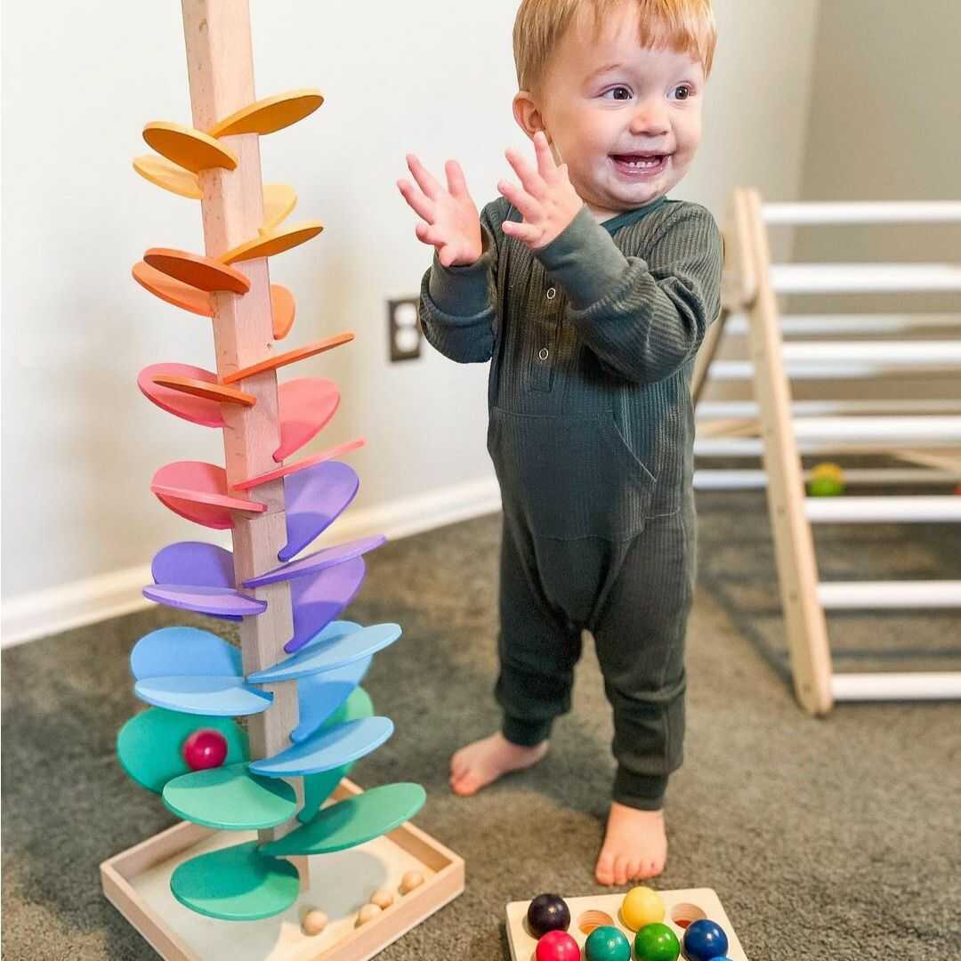 Wooden Educational Toys with Enchanting Sounds | Marble Run for Sensory Development and Creativity