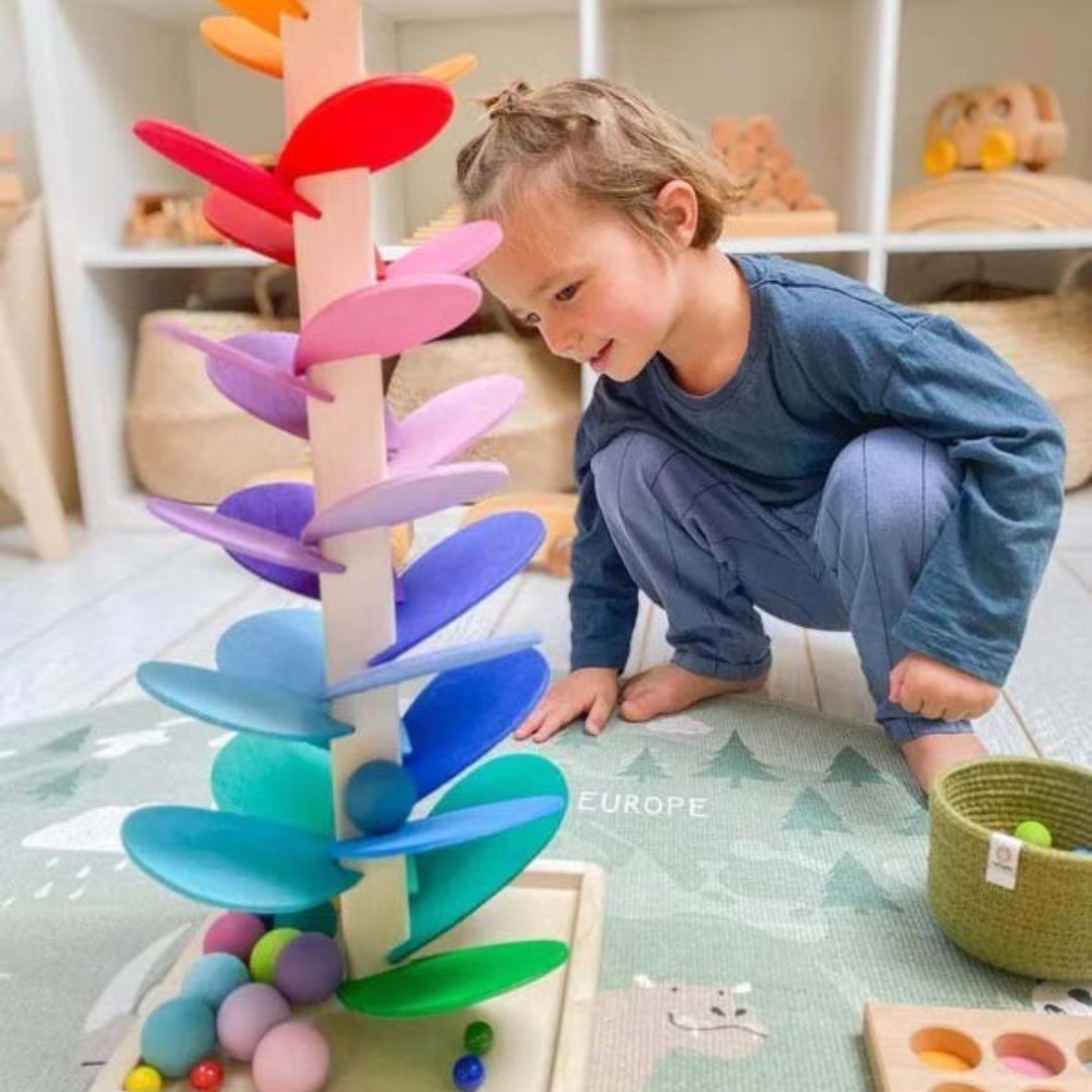 Wooden Educational Toys with Enchanting Sounds | Marble Run for Sensory Development and Creativity