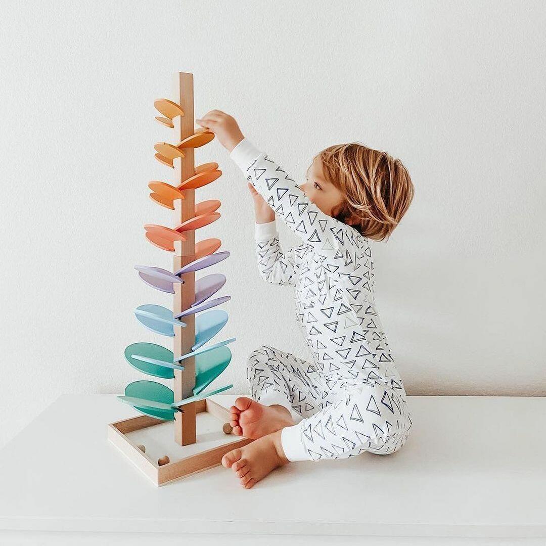 Wooden Educational Toys with Enchanting Sounds | Marble Run for Sensory Development and Creativity