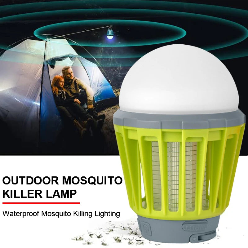 Rechargeable Outdoor Mosquito Lamp with Waterproof LED Light - Up to 30 Hours of Effective Protection