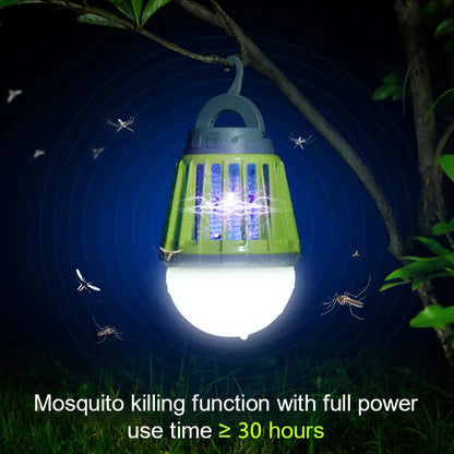 Rechargeable Outdoor Mosquito Lamp with Waterproof LED Light - Up to 30 Hours of Effective Protection