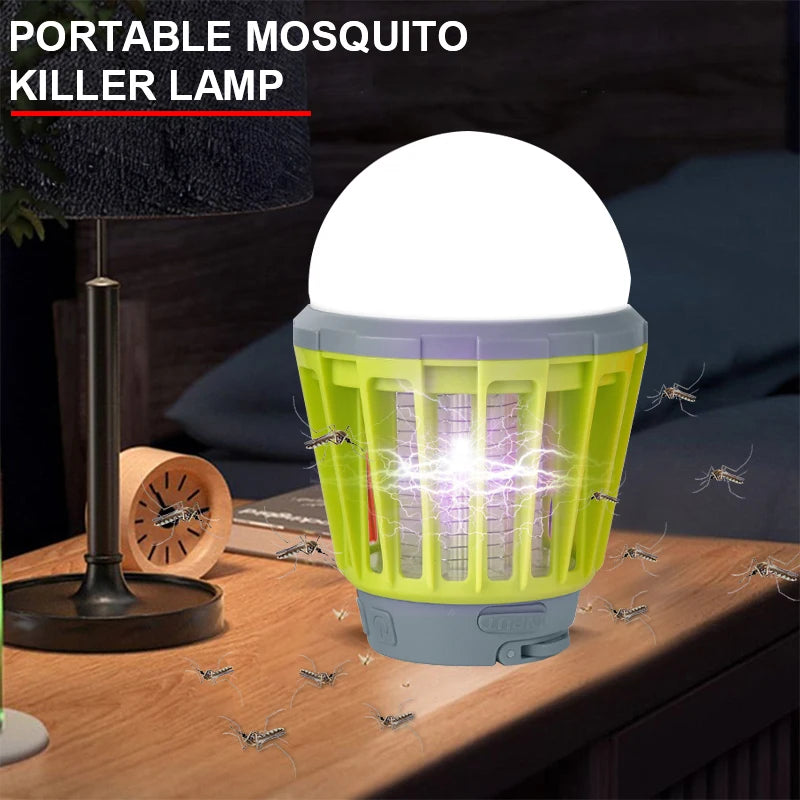 Rechargeable Outdoor Mosquito Lamp with Waterproof LED Light - Up to 30 Hours of Effective Protection