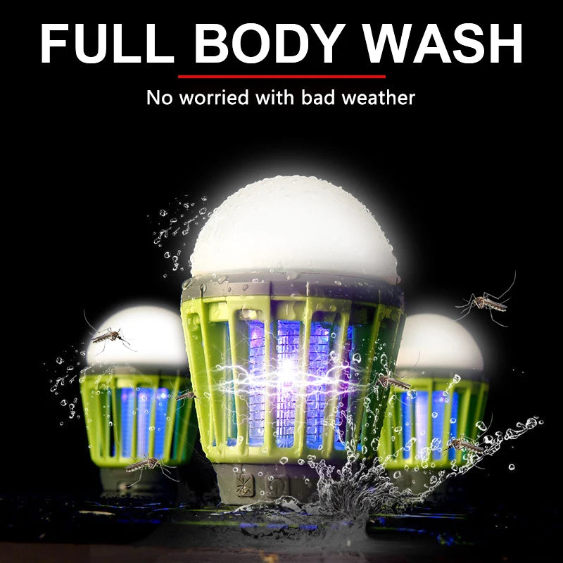 Rechargeable Outdoor Mosquito Lamp with Waterproof LED Light - Up to 30 Hours of Effective Protection