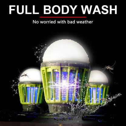 Rechargeable Outdoor Mosquito Lamp with Waterproof LED Light - Up to 30 Hours of Effective Protection