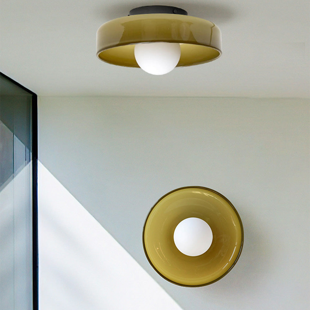 Lampada Da Soffitto Moderna in Vetro con Design Rotondo Ð Illuminazione Soffusa per Ambienti Eleganti 6