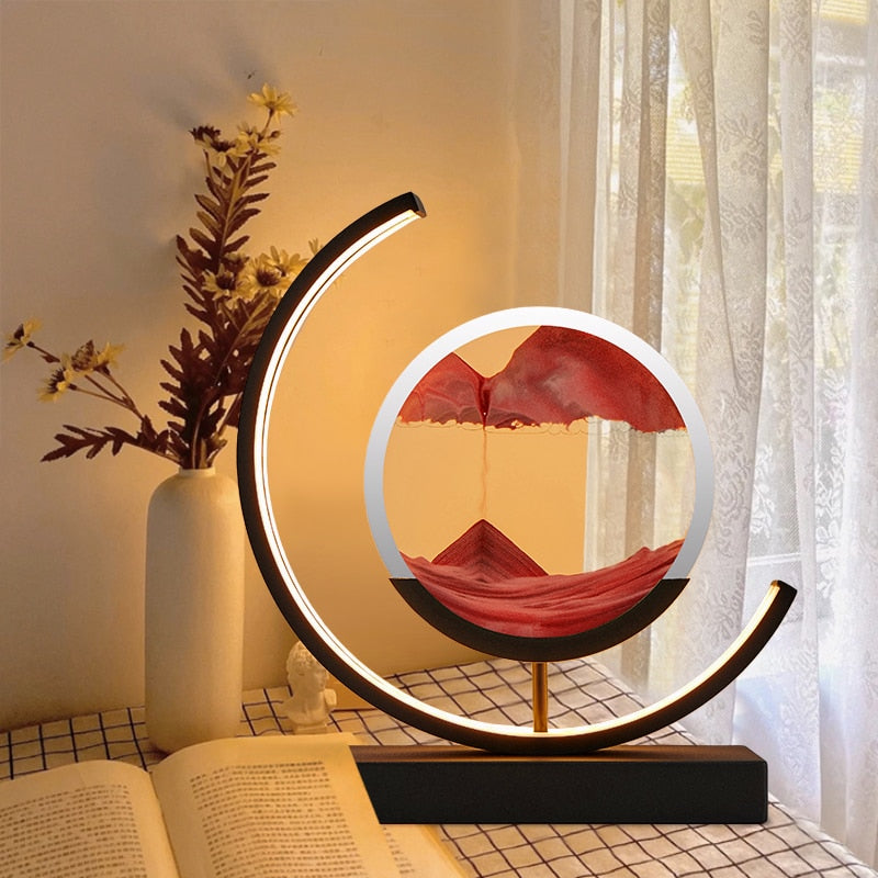 Decorative Table Lamp with 3D Moving Sand