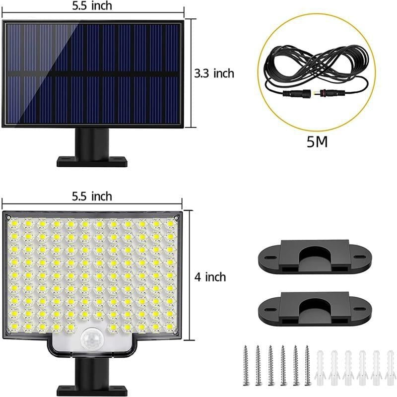 Solar Garden Lamp with Motion Sensor | 106 Waterproof LEDs for Outdoor Safety and Comfort
