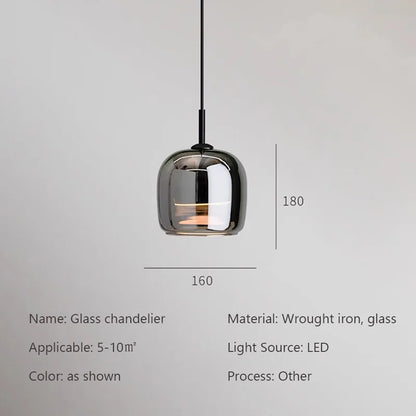 Lampada a Sospensione Nordic Glass con Illuminazione LED Dimerabile | Lampadari Moderni per Cucine e Ambienti Eleganti 4