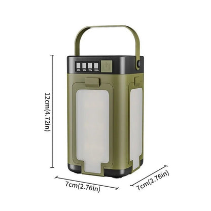 Foldable Camping Lamp with 6 Modes and Built-in Power Bank | Ideal for Outdoor Adventures and Device Charging