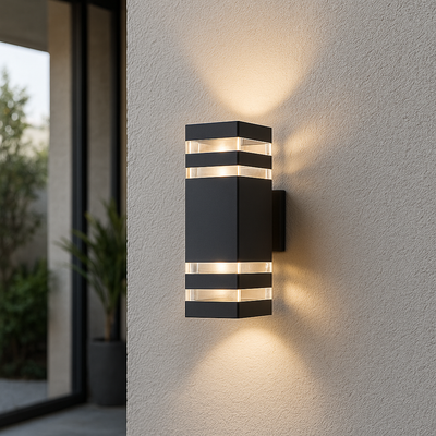 Applique murale | Applique d'extérieur à 2 faisceaux avec lumière chaude | Design élégant pour espaces extérieurs