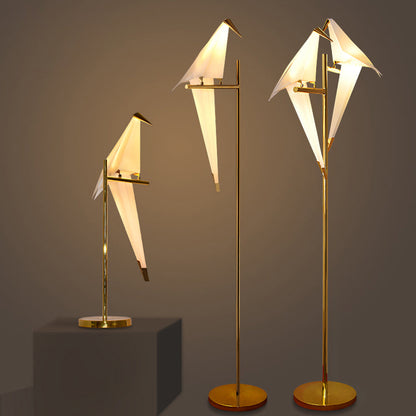 Bird-shaped Table and Floor Lamp with Warm LED
