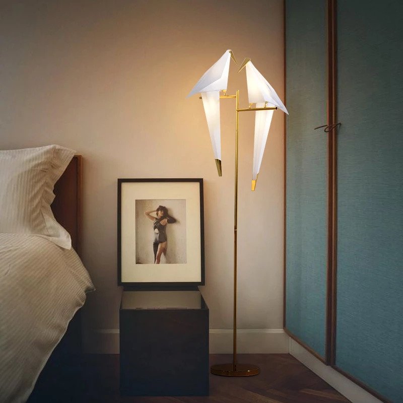 Bird-shaped Table and Floor Lamp with Warm LED