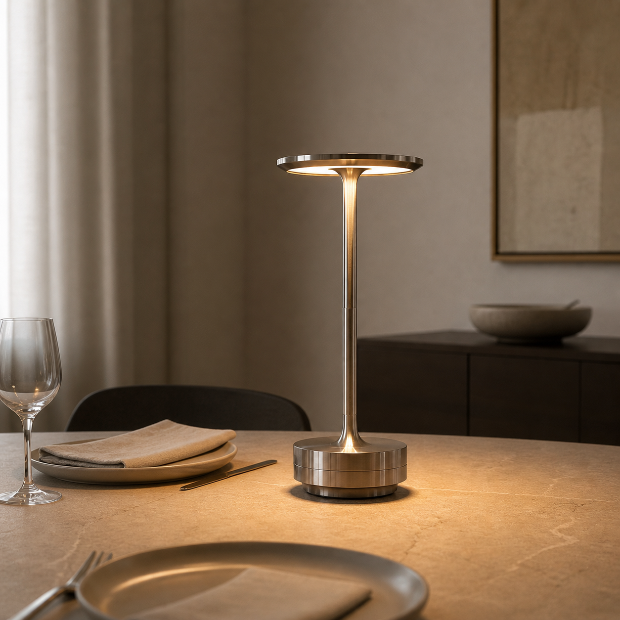 Lampada da Tavolo Senza Fili LED con Design Minimalista e Controllo Touch | Illuminazione Elegante per Ogni Ambiente 1