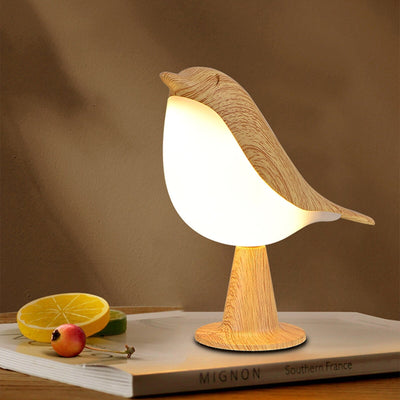 Houten tafellamp in vogelvorm met LED