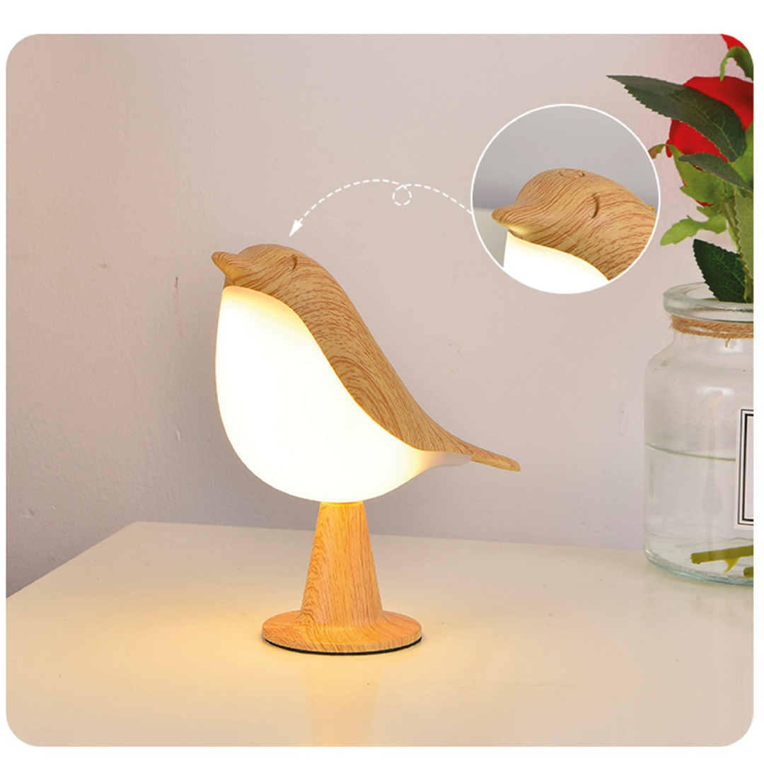 Wooden Bird-shaped Table Lamp with LED