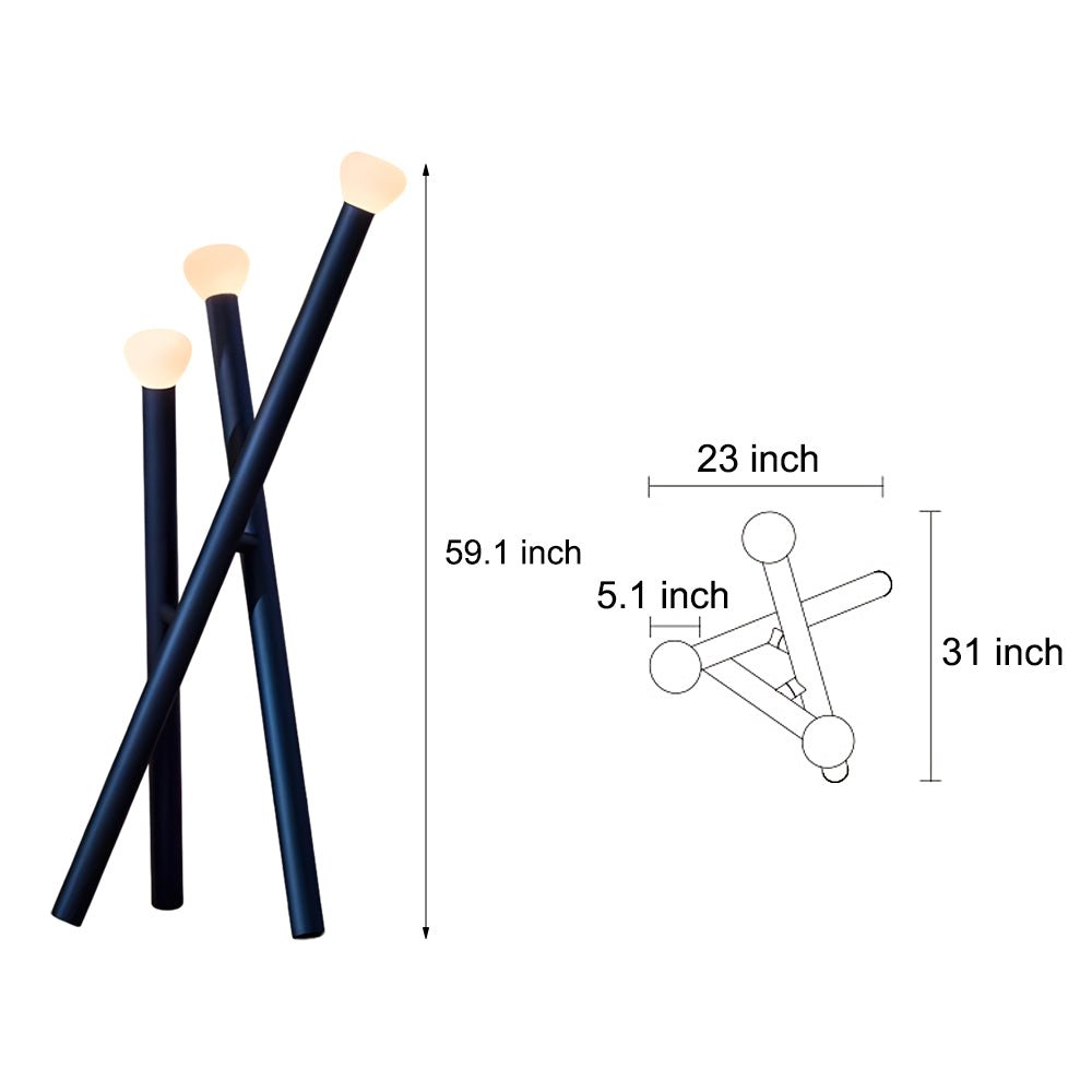 Floor Lamp with 3 Lights in Nordic Minimalist Style