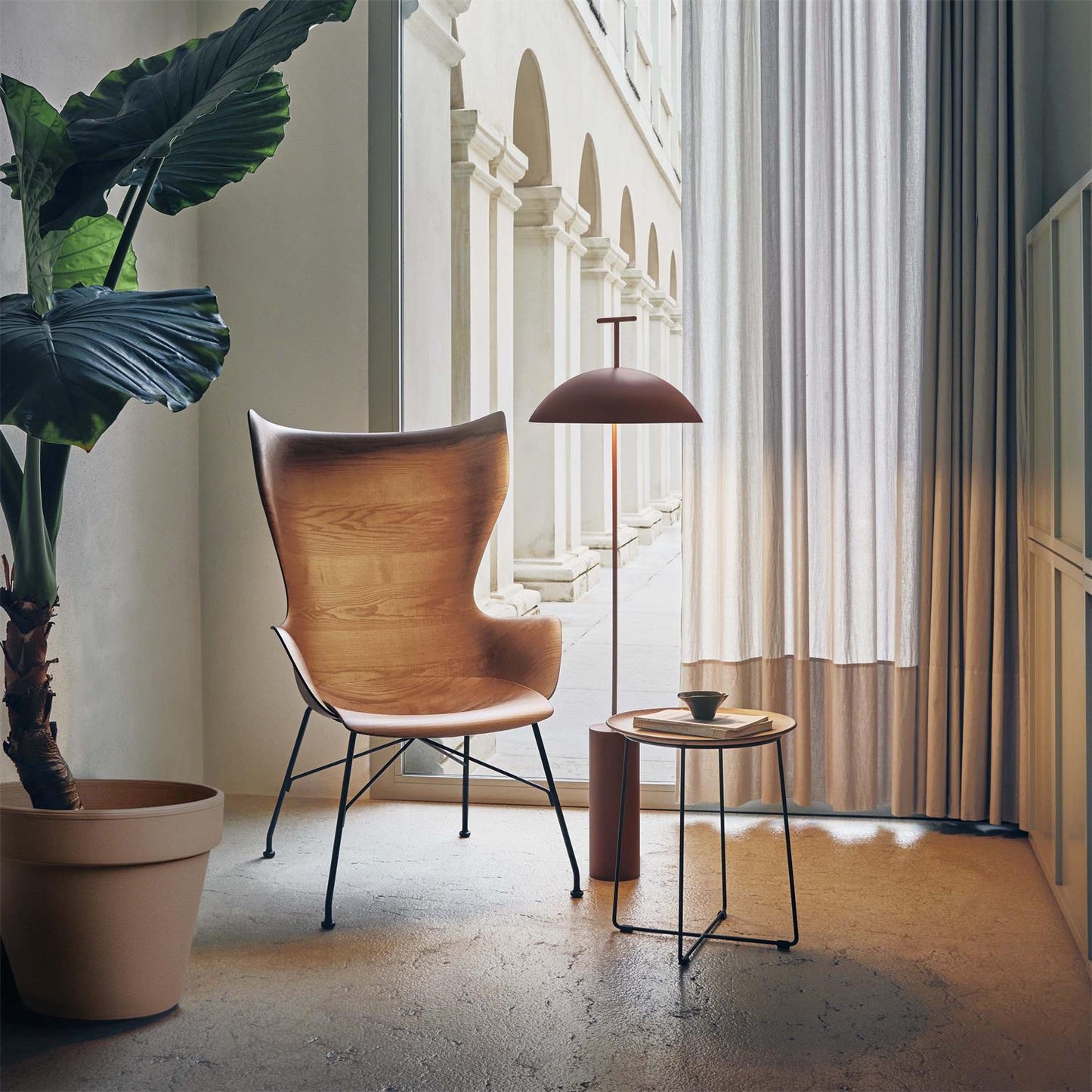 Modern Wooden Floor Lamp with Dimmable Warm Light